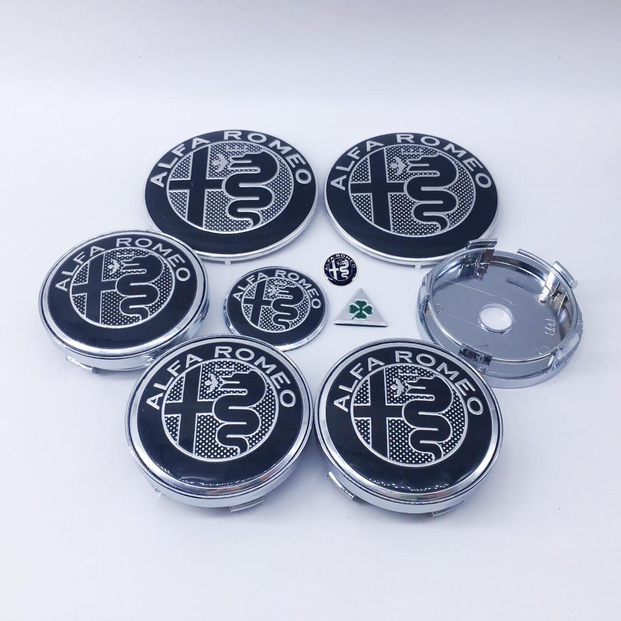 

1set 9pcs 14mm 15mm 40mm 60mm 74mm for Alfa Romeo GT 159 147 156 166 stickers Modification Wheel Hub Cover cap Decoration 60mm silver cap