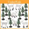 Christmas Deer Model Pvc Snowy Forest Decor With Wildlife Scene For Holiday Display