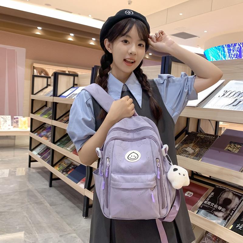 School bag for girls, high school students, large-capacity high school burden reduction backpack for primary school students, high-value lightweight