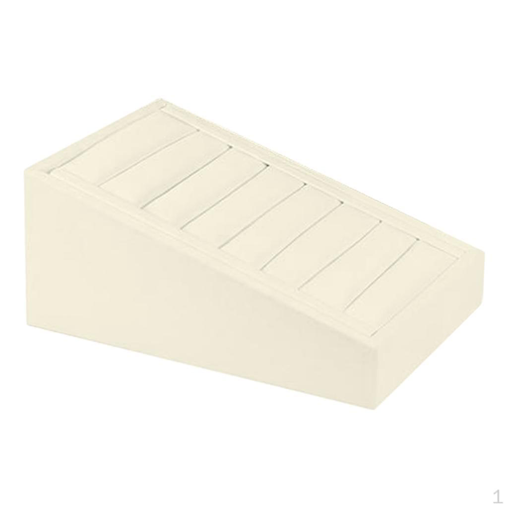 Leather Rings Display Tray Jewelry Organizer Storage Box 7 Slots for Exhibitions