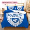 SC Bastia Pattern Bedding Home Decoration Birthday Gift (1 * duvet cover + 2 * pillowcase, without core)