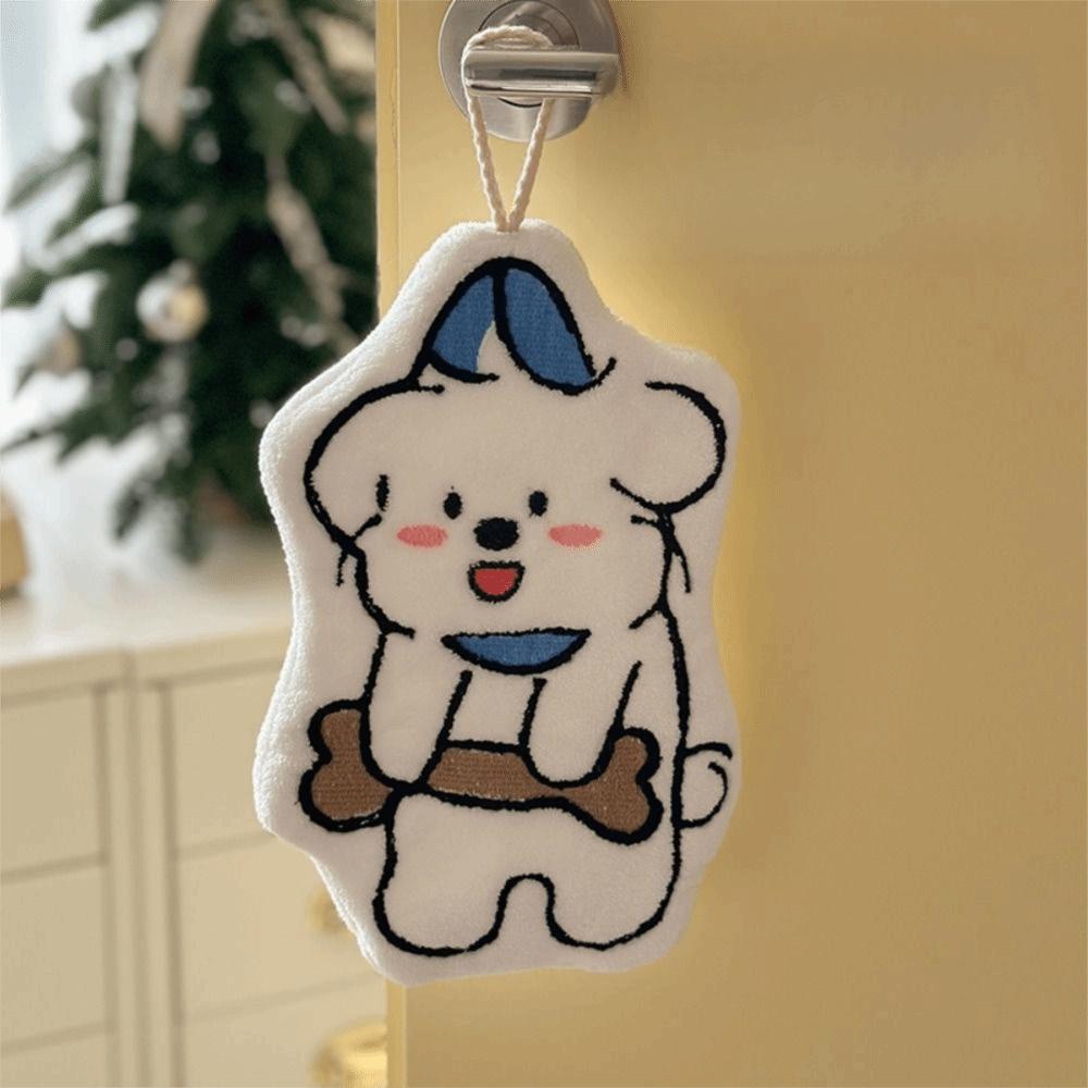 New Cartoon Hand Towel Cute Cat Soft Bathroom Kerchief Strong Water Absorption Coral Fleece Washcloth Kitchen