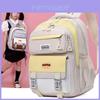 Cute Nylon School Backpack For Kids With Cartoon Print And Curved Straps