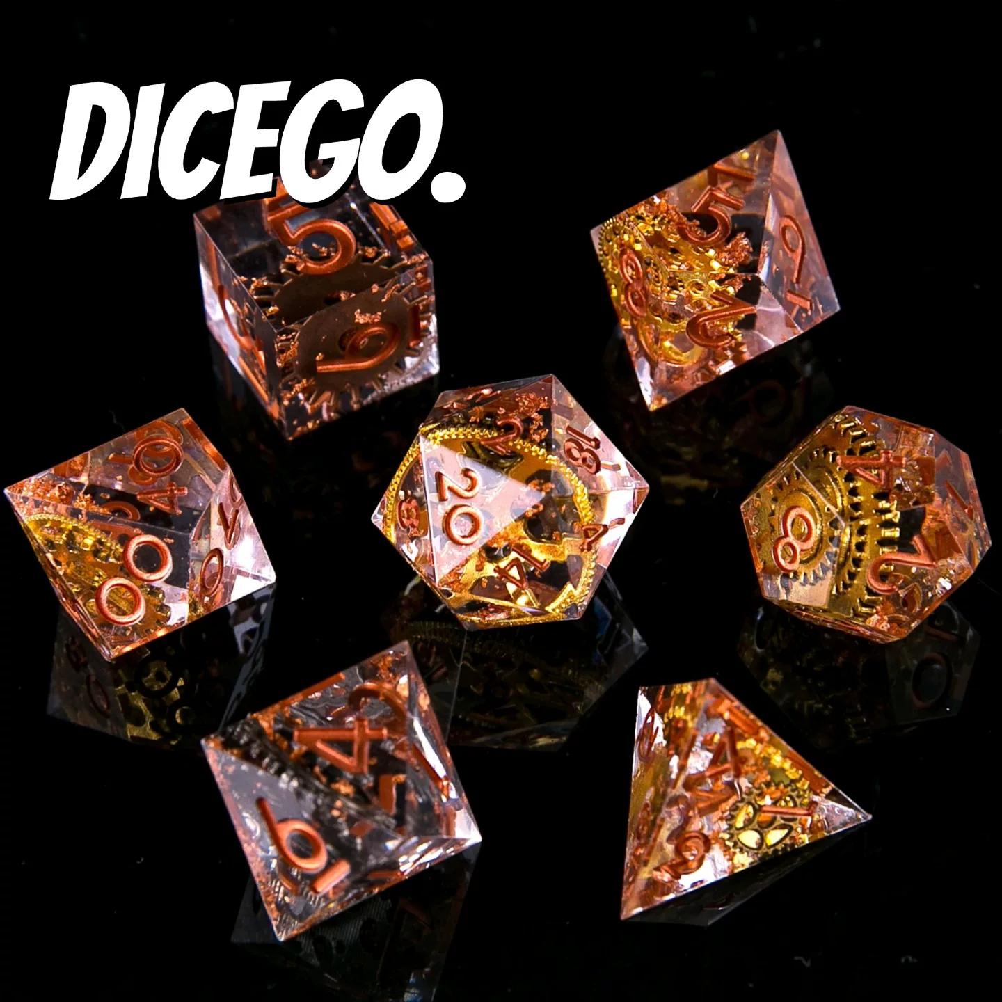 Pointed Steam Gear Resin Baldur s Gate Dice Set Dungeons & Dragons Board Game DND Running Group Cthulhu