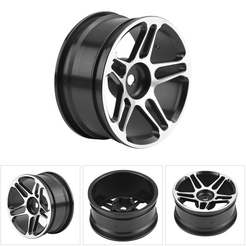 4pcs Set Tire Tyre Aluminium Alloy Hubs Wheel Rims for 1:10 Drift Racing RC Car (Black)