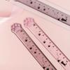 2-Pack of Random Color Cat Paw-Shaped Rulers, Creative Student Stationery, Transparent Plastic Measuring Ruler, Durable and Office Supplies