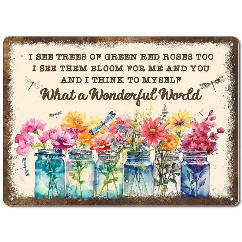 Vintage MetL Tin Signs Funny In A World Full of Roses Be A Sunflower Poster Tin Signs  Decoration for Home Cafe Bars Wall Decor