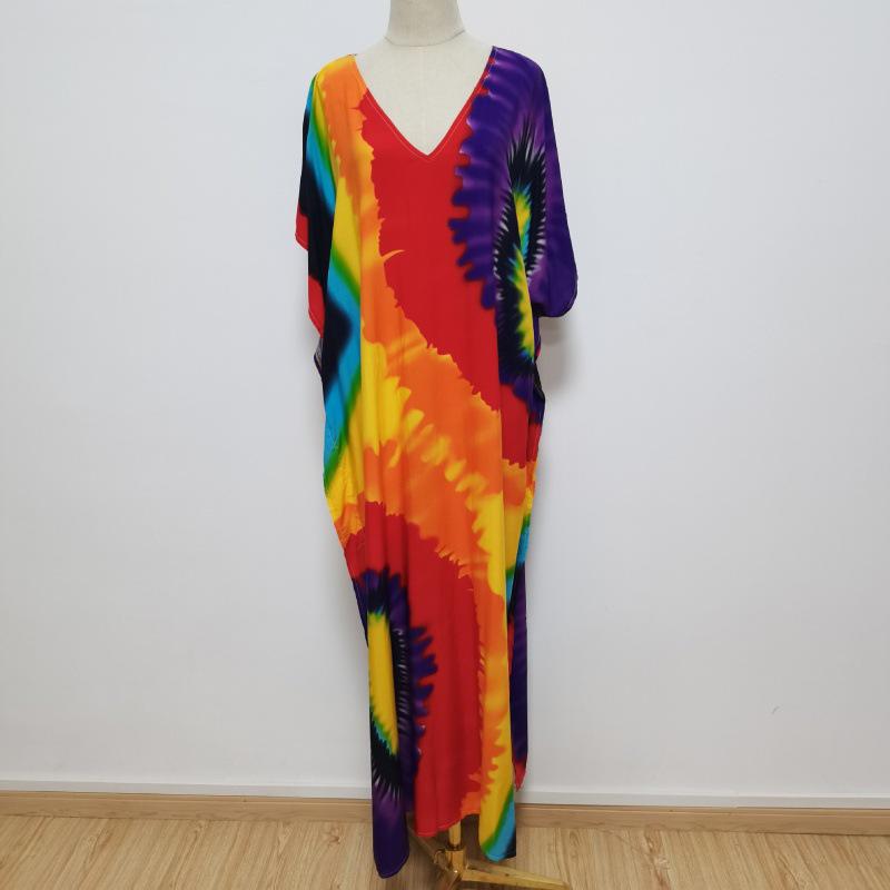 2022 European & American Beach Cover-up: Printed Long Robe & Bikini Sun Protection Dress