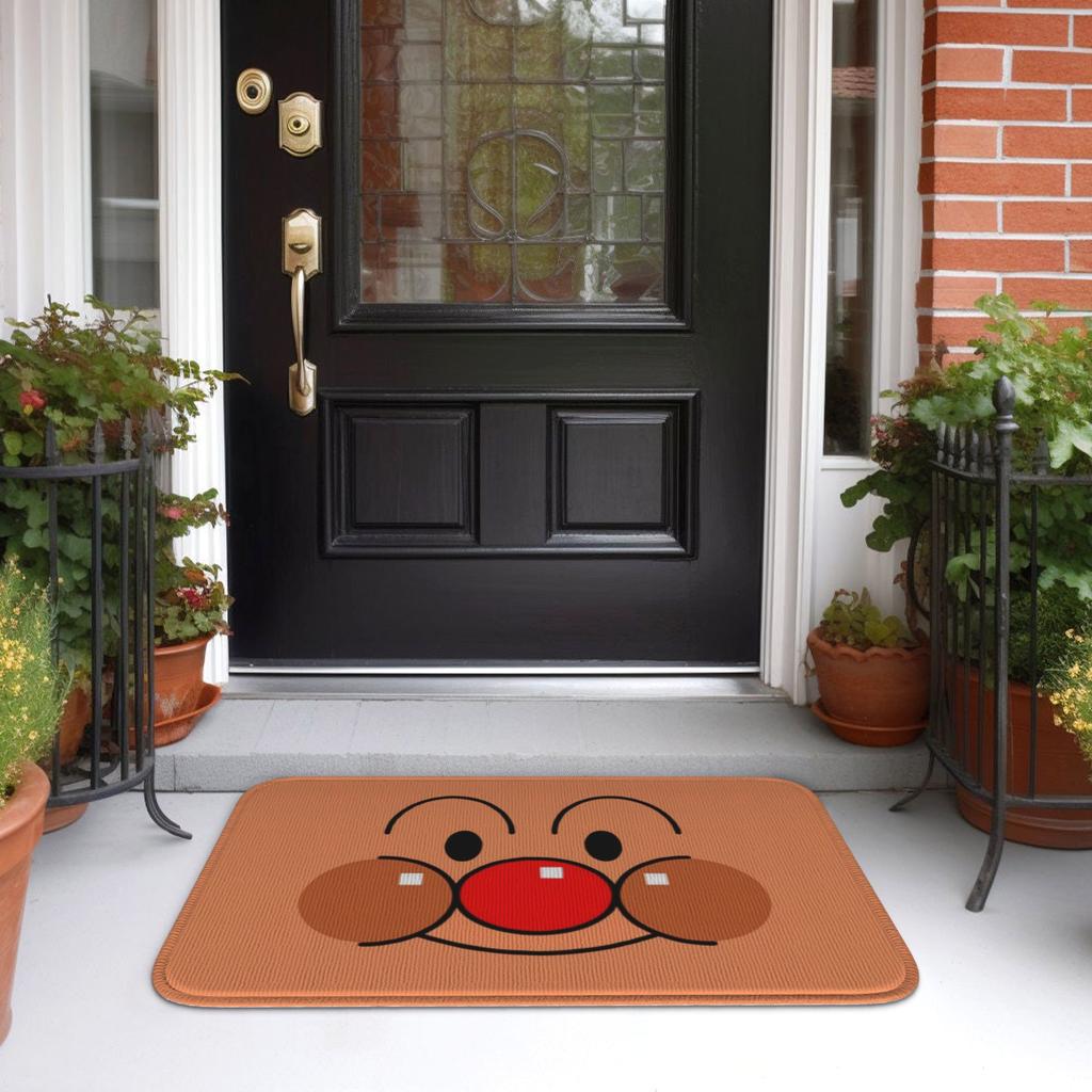Anpanmans Front Door Floor Entrance Welcome Mats Outdoor Cute Cartoon Kitchen Doormat Bedroom Living Room Carpet Rug Footpad