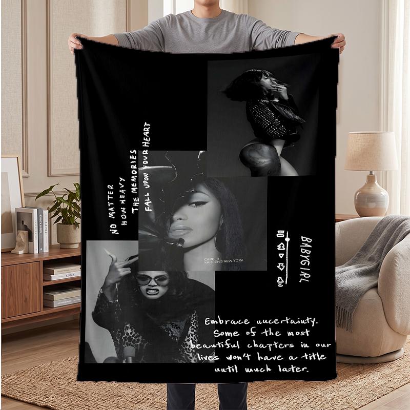 CARDI B Soft Warm Flannel Blankets Comfortable Blanket for Home Decoration Gifting