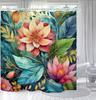Bathroom Shower Curtain Brings a Pleasant Mood To Bathing, with a Unique Artistic Waterproof and Beautiful Flower Leaf Shower Cu