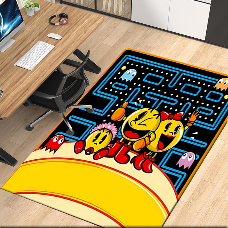 Pac-Man Printed Carpet, for Office Chair Living Room Bedroom Kitchen Room Decor Gifts.
