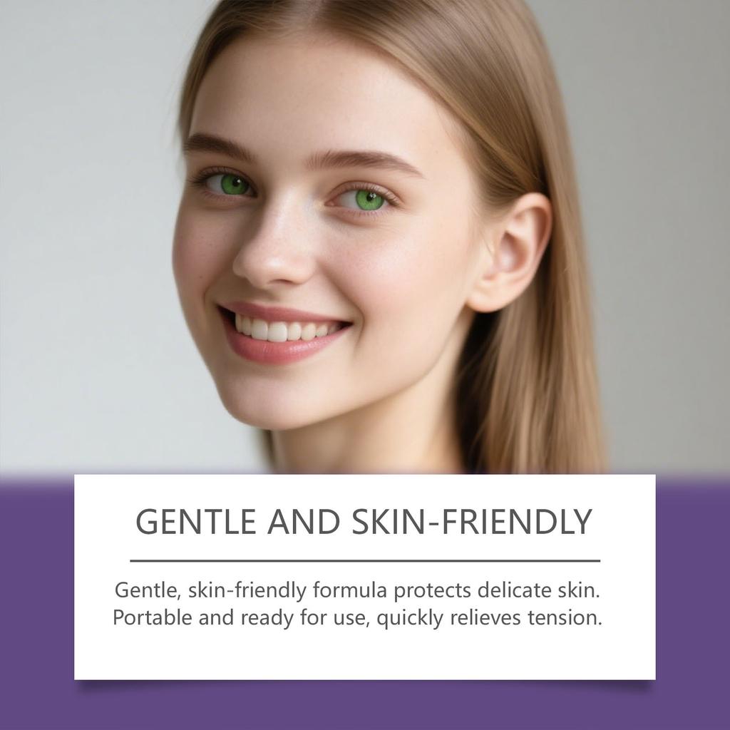 Lavender Fragrance Essential Oil Roller Bottle, Refreshing and Portable Plant Body Care Fragrance Ball Enriched with Niacinamide & Centella Asiatica