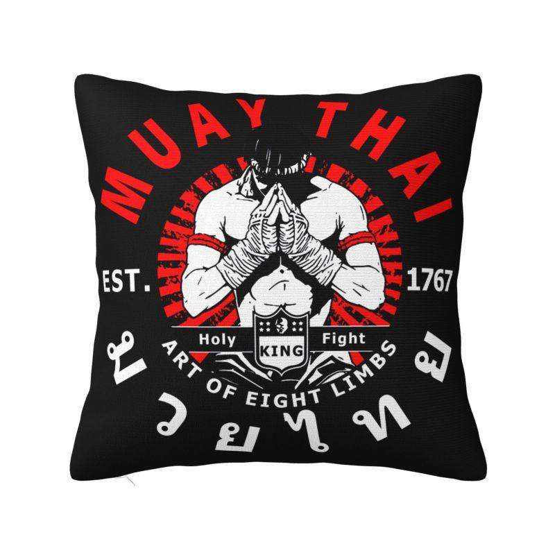 Muay Thai Pillow Case Bedroom Decoration Luxury Thailand Fighter Kickboxing Martial Cushion Decoration Salon Square Pillowcase
