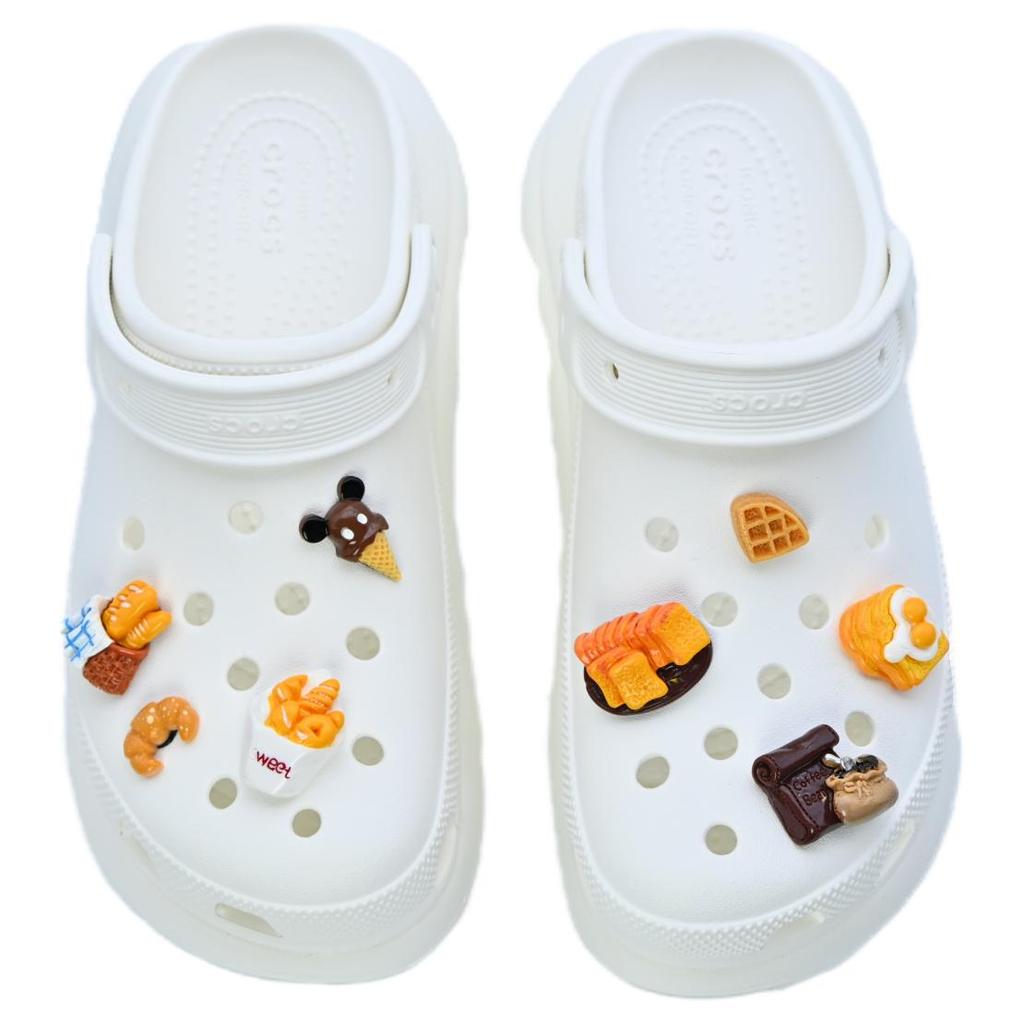 Crocs Crush Clog Pastry Party EVA Exquisite Cute Crush Art Realm Puff Shoes Unisex White