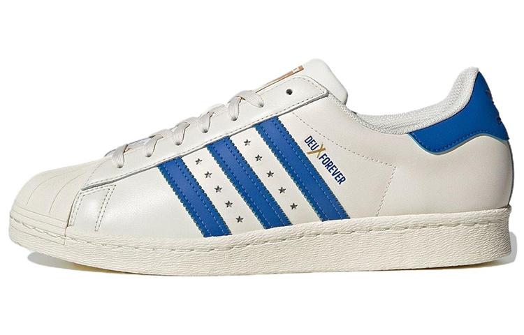 Adidas Originals Superstar 80s Comfortable Skateboard Shoes Unisex Beige Blue IF6292 41⅓