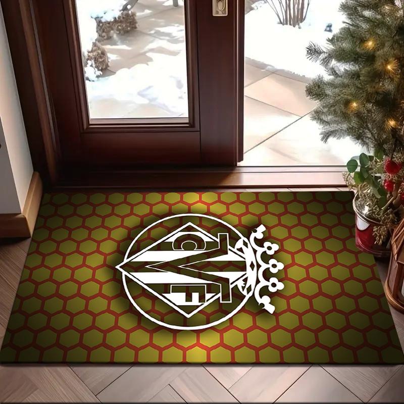 1PC CF Football Emblem Rug Game Carpet, Floor Mat for Bedroom Living Room Entryway Rug, Home Decor Idea Gift for Christmas birthday