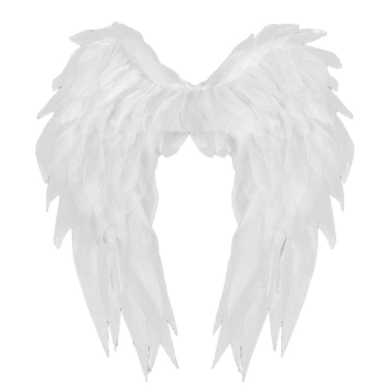 Detailed Feather Accent Costume Wing Black White Option Professional Accessory For Cosplay Roleplay Event