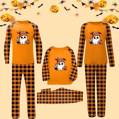 Halloween-Druck Familien-Passform Langarm-Eltern-Kind-Anzug Hausanzug Anzug Herbst