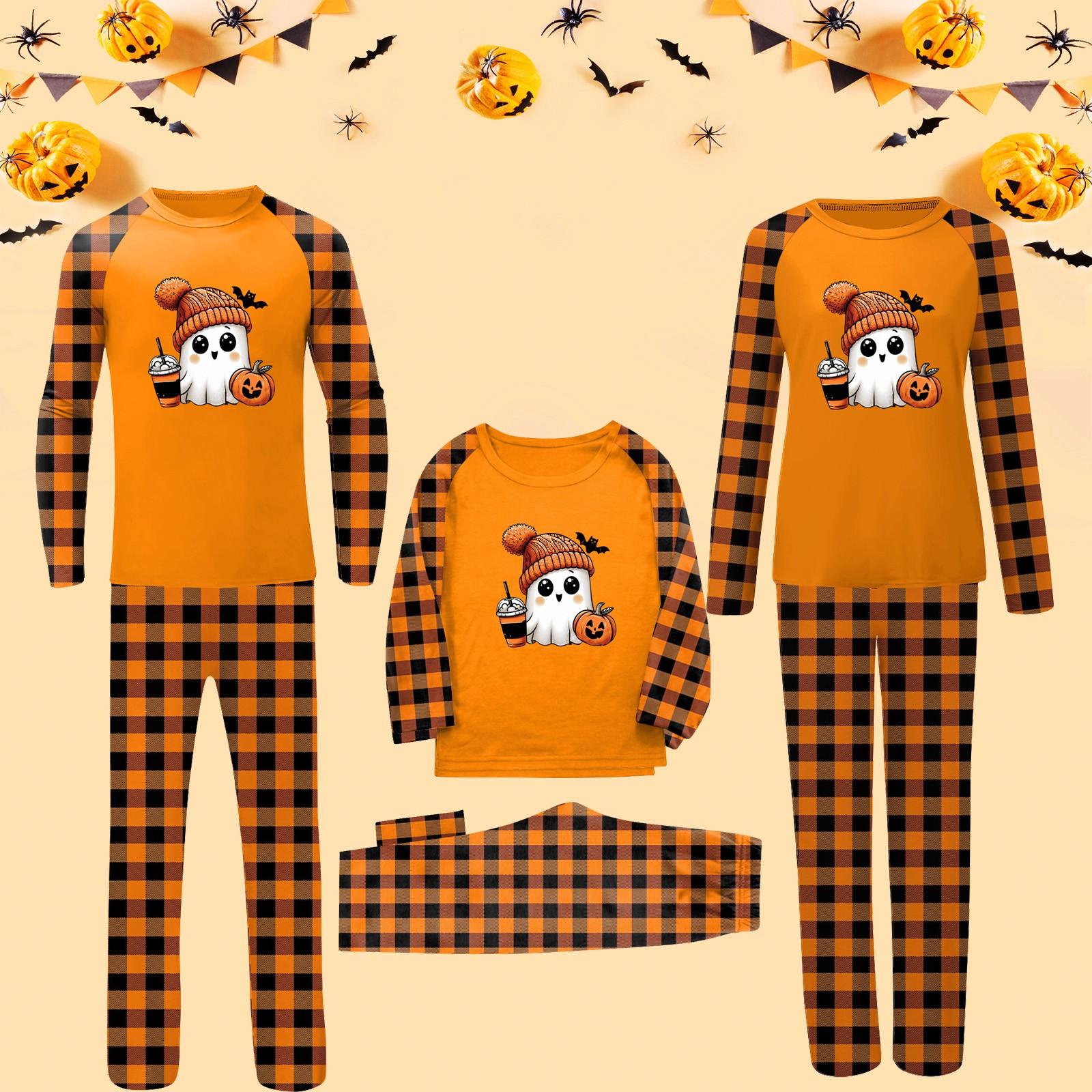 

Halloween Print Family Matching Long Sleeved Parent-child Suit Home Clothes Suit Fall