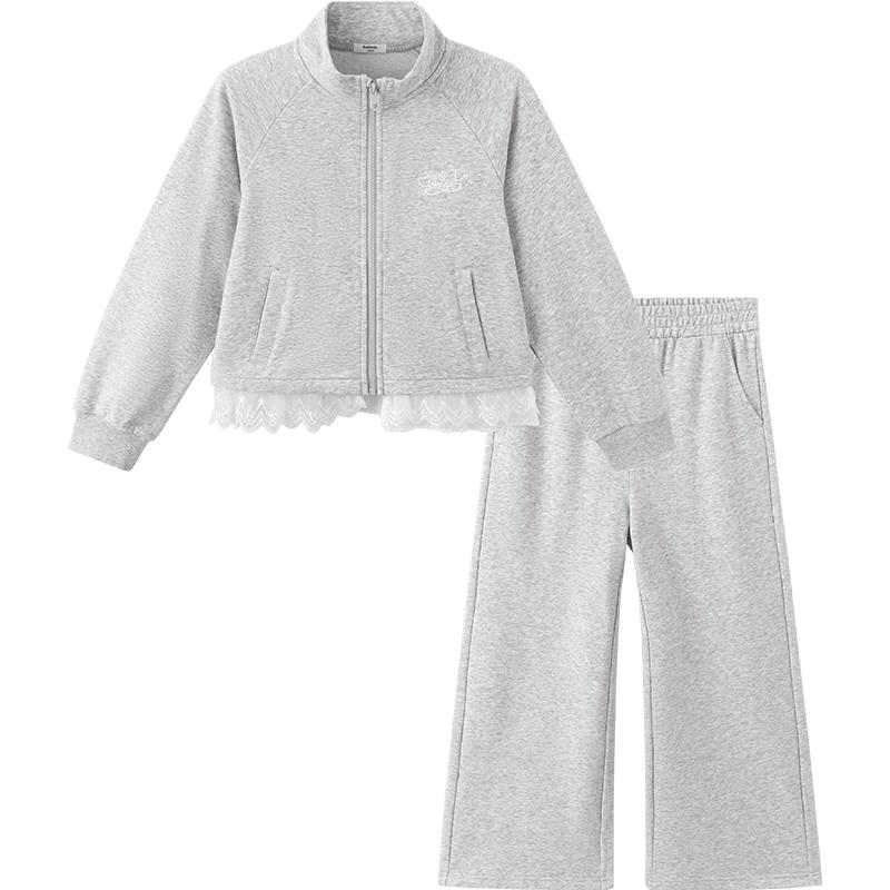 Balabala Girls' Two-Piece Long Sleeve Casual Outfit