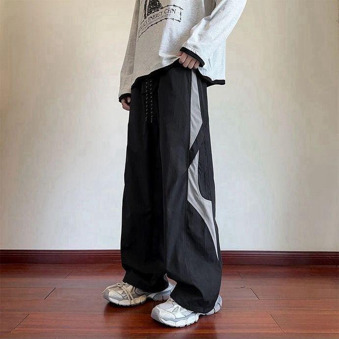 American paratrooper shock pants men's contrasting overalls loose and breathable casual versatile comfortable mopping wide-leg pants