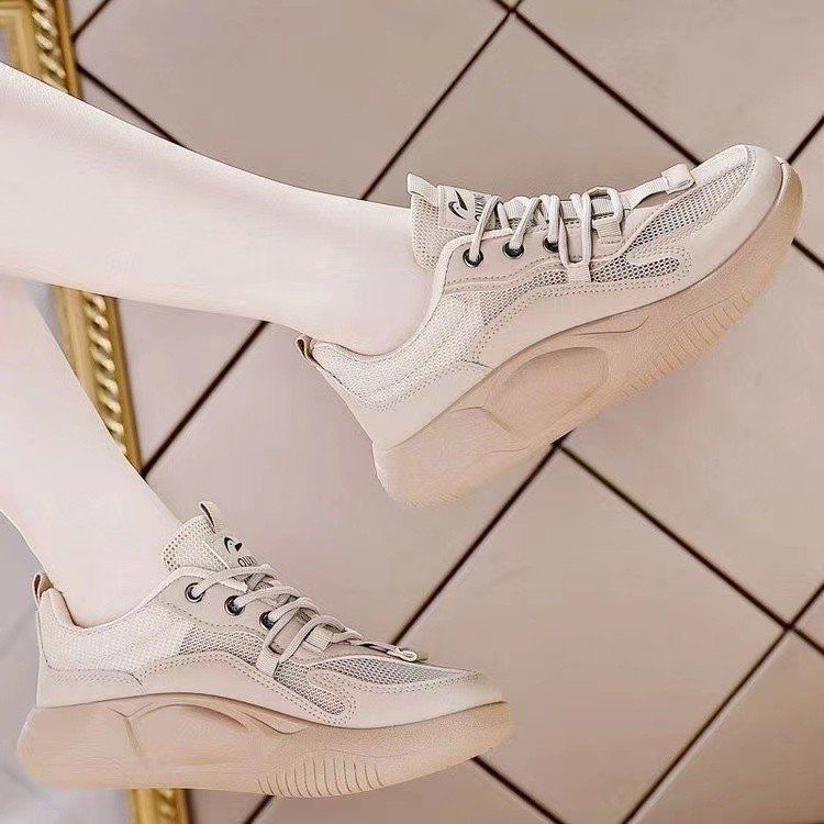

Popular 2025 mesh summer new women s shoes muffin shoes soft sole ultra-light versatile non-slip dad thick-soled single shoes women 40 хакі
