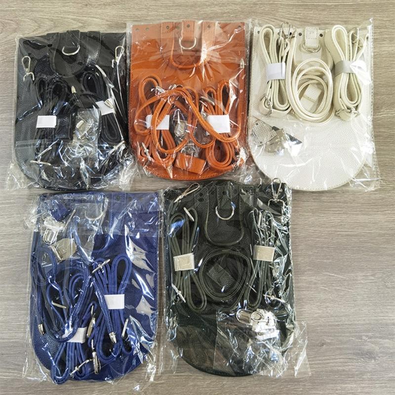Crochet Bag Making Kit With PU Leather Backpack Bottom Base Flip Cover Adjustable Strap And Lock Buckle For DIY Projects