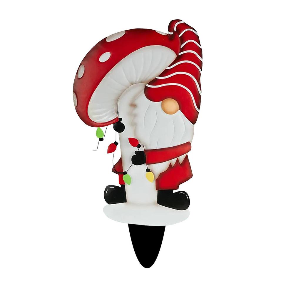 House Number Sign Christmas Gnome Stainless Steel Floor Insert Garden Decoration Insert Card