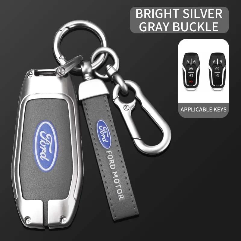

New 2026 Car Sticker New 2025 Hot Zinc Alloy Car Remote Key Case Cover For Ford Fusion Mondeo Mustang F-150 Explorer Edge 2015 2