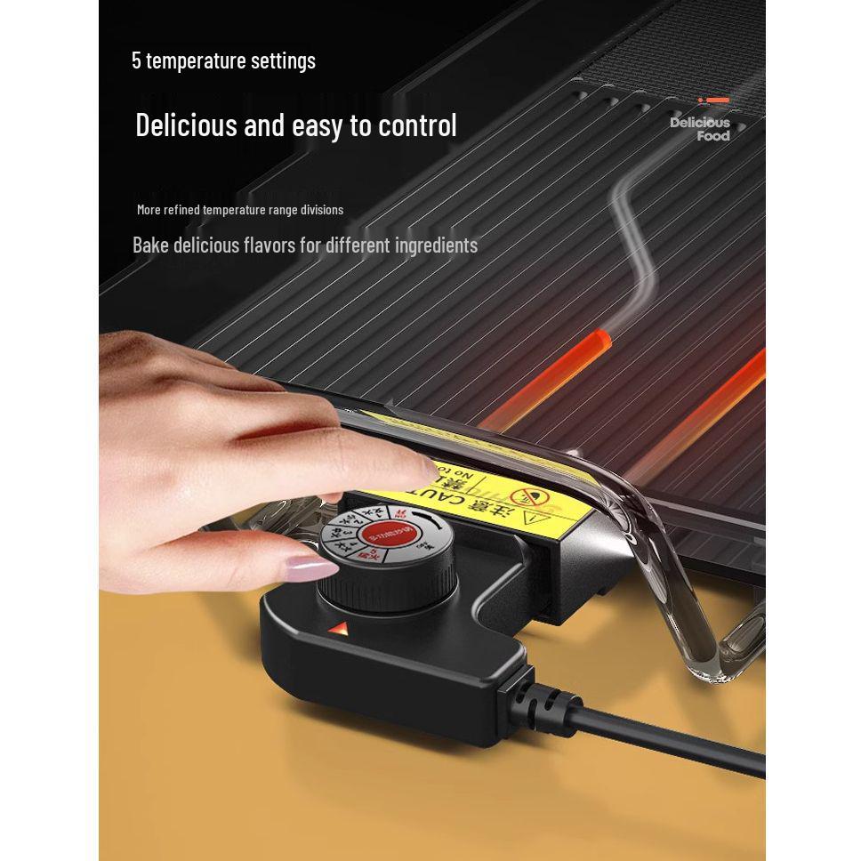 Large-Capacity Electric Grill & Hot Pot: Smokeless Multifunctional BBQ and Shabu-Shabu Machine