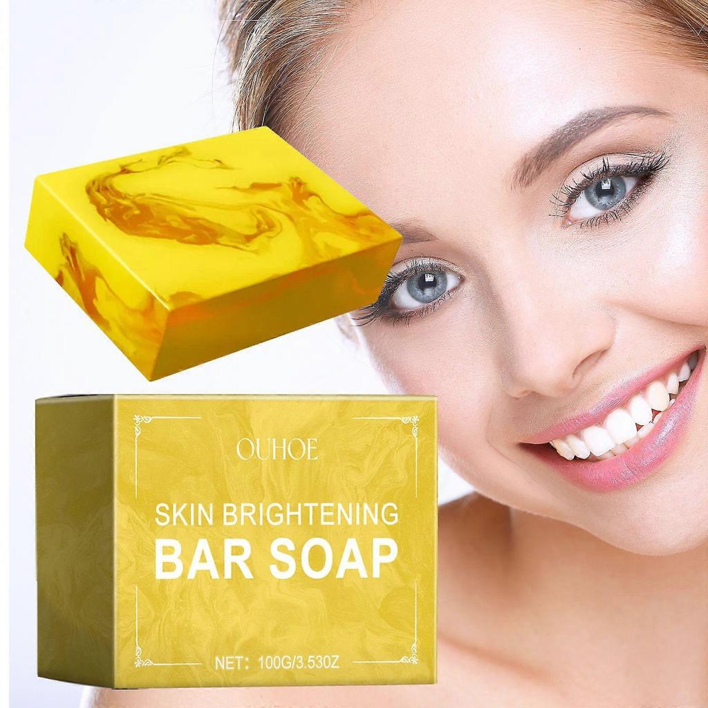 Skin Brightening Kojic Acid & Turmeric Soap Bar with Vitamin C and Aloe Gentle Face Cleanser, Reduces Dark Spots & Uneven Tone