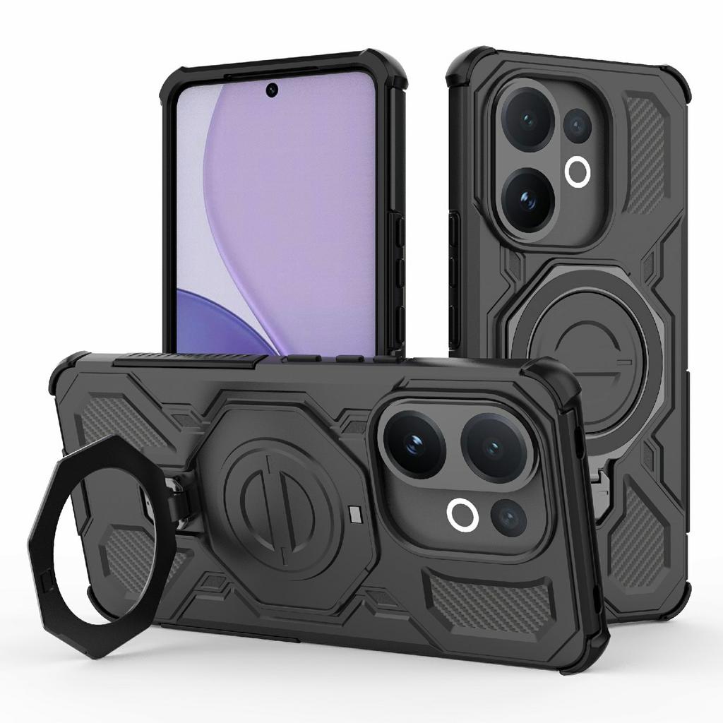 For Vivo V60 5G Magnetic Case Rotating Metal Kickstand Shockproof PC+TPU Phone Back Cover