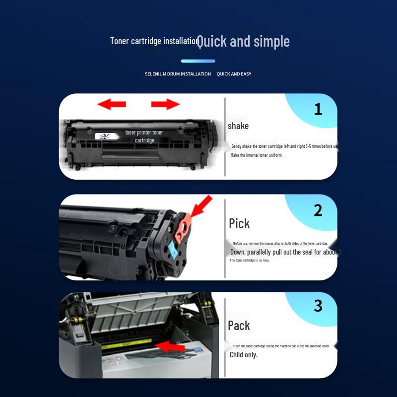 Compatible ZY Q2612A 12A Toner Cartridge for HP Printers