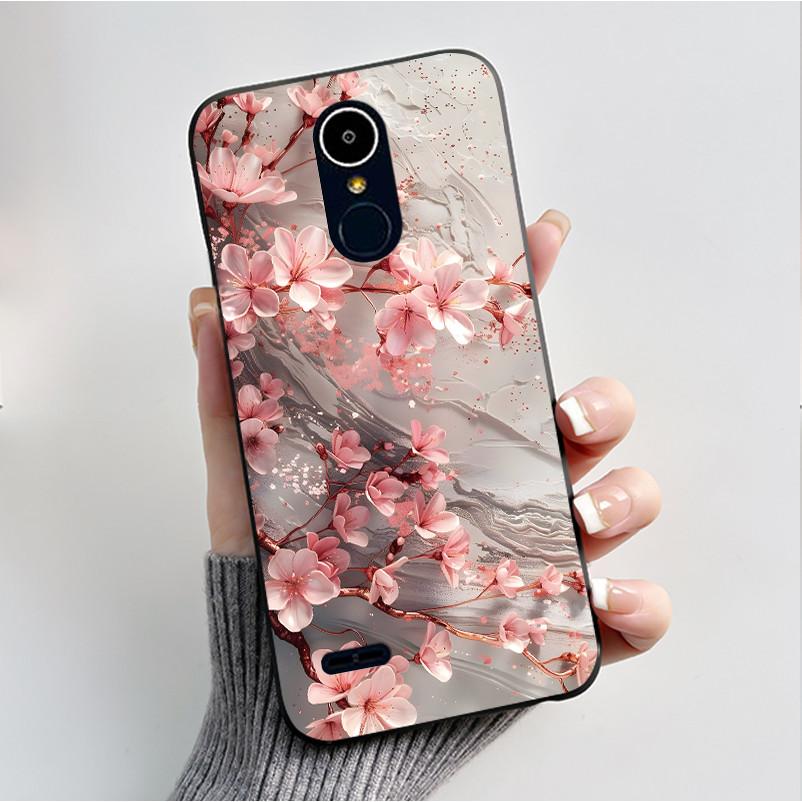 Hülle Für LG K8 2017/LG K8 2018/LG K9 2018 Weiches Silikon Schwarzes Gehäuse Für LG K10 2016/LG K10 2017 Hülle Niedliche Blume Cartoon Hülle