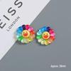 Sunflower Smiling Face Glossy Resin Cartoon Expression Sticker for DIY Crafts