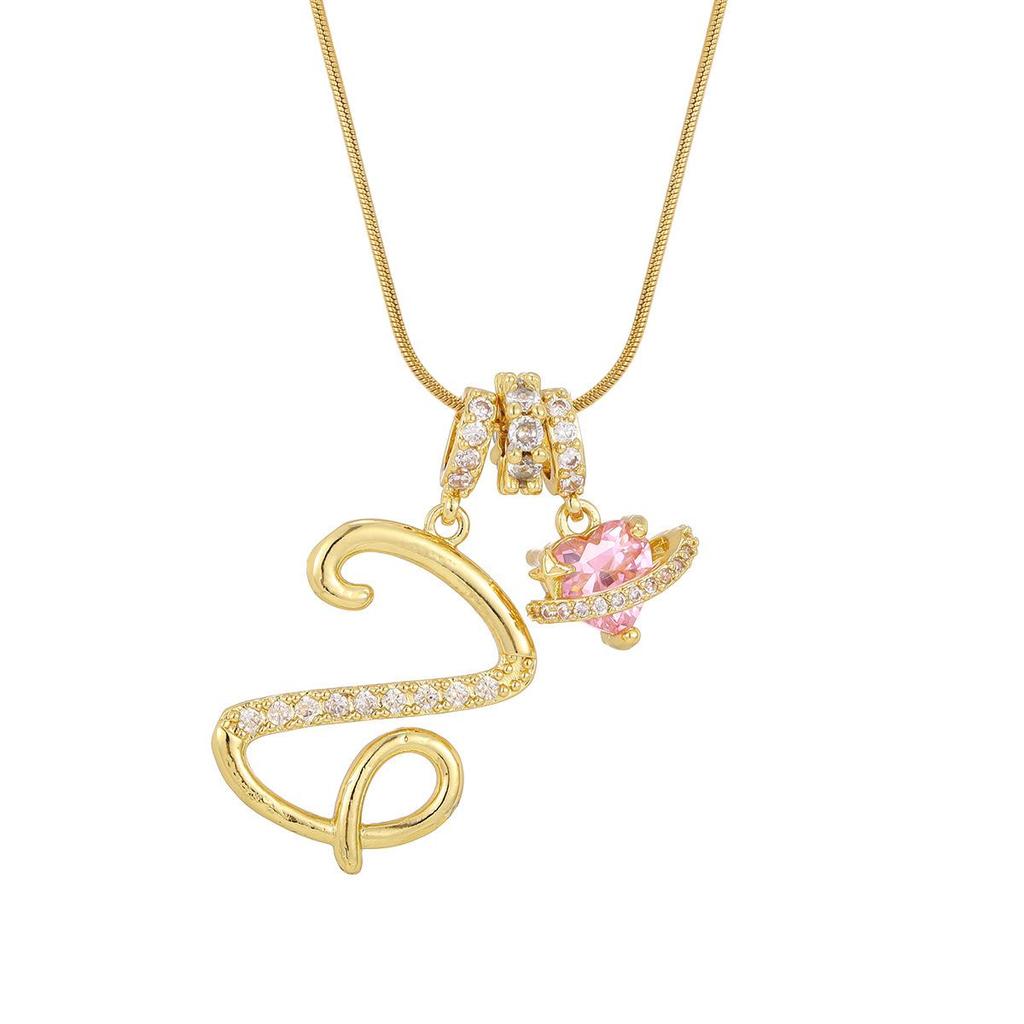 Dopamine 26-Letter Necklace: Light Luxury Collarbone Chain for Women