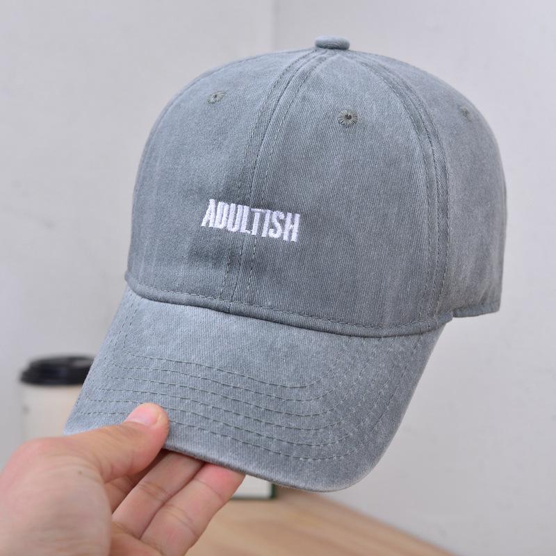 

Washed Solid Color Embroidered Baseball Cap Spring and Summer American Retro Old Baseball Cap Men Adjustable