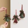 Green Christmas Chime Bell Red Pine Cone Bell Pendant  Home Door Decorations