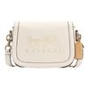 Horse & Carriage Saddle Bag, White Pebbled Leather Gold Hardware Detachable Strap, Women's Daily Travel C4058-IMSQQ