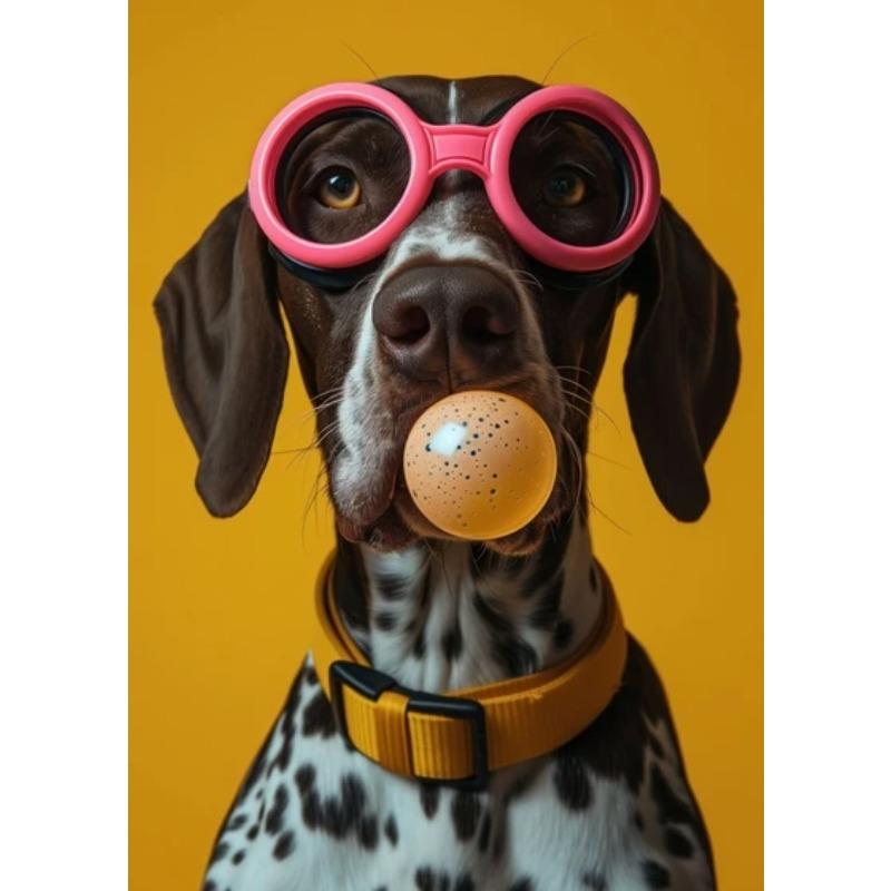 Zvířata Vtipné Tisky Pes Barevné Žvýkačkové Sluneční Brýle Plakát Samojed Francouzský Buldoček Malba na Plátno Nástěnné Umění Obrázek Domácí Dekorace