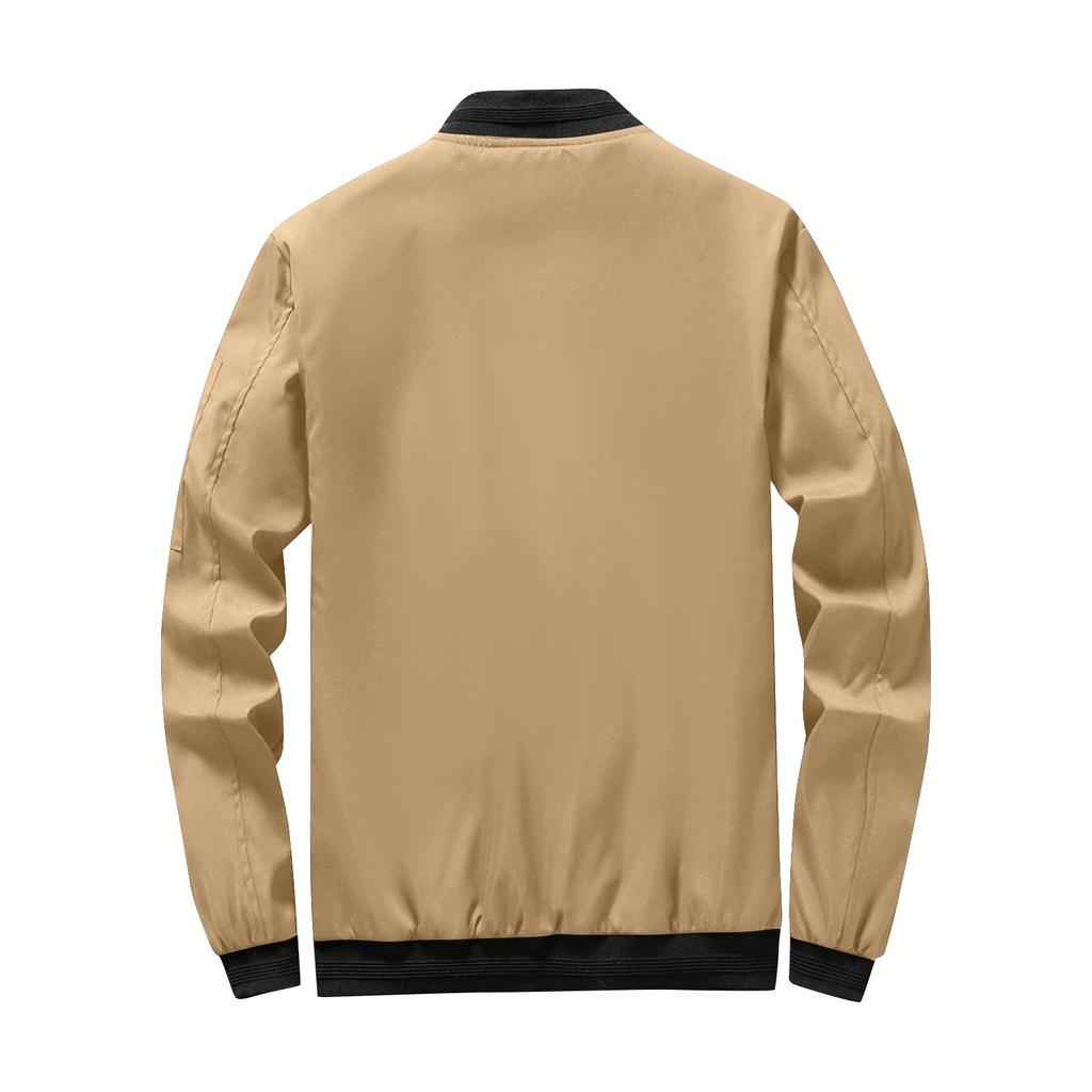 Chaqueta Casual con Cremallera y Cuello Alto para Hombre de Primavera y Juventud Abrigo para Hombre