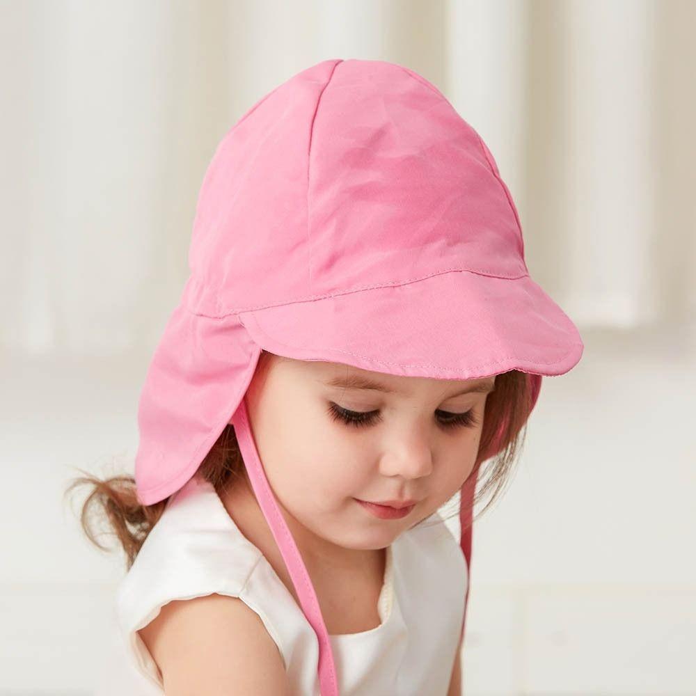 with Windproof Rope Solid Color Sunshade Hat Panama Cap Children's Visor Hat  Kid