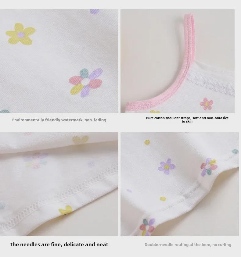 Dívčí bavlněné krajkové tílko – letní korejský styl, tílko pro miminka a děti