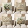 Home Decor Basket of Cotton Flowers with Checkered Bow Pillow Pattern Cushion Cover Suitable for Sofa Bedroom Car Pillow Cover