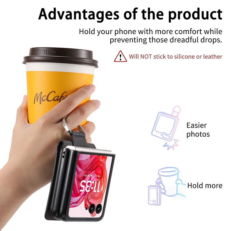 Für Motorola Razr 60 Ultra 50 40 Hülle Shell Leder Kartenfach Ständer Matt Stoßfest Hart PC Ringhalter 2 Stück Klapphandy Abdeckung