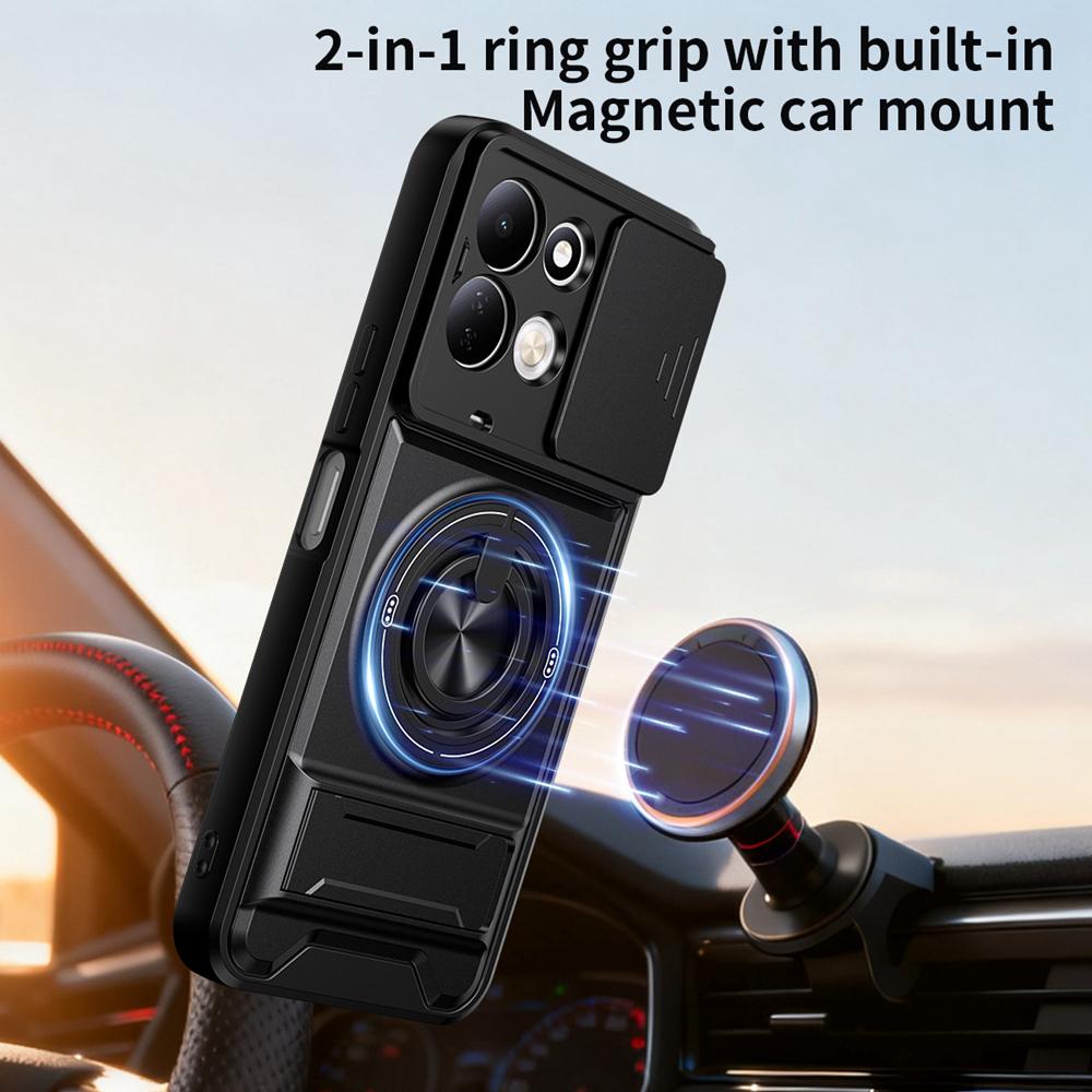 KEYSION Magnetic Phone Case for Xiaomi Redmi 17 4G 5G Slide Camera Protection Upright Kickstand 360° Ring Shockproof Back Cover