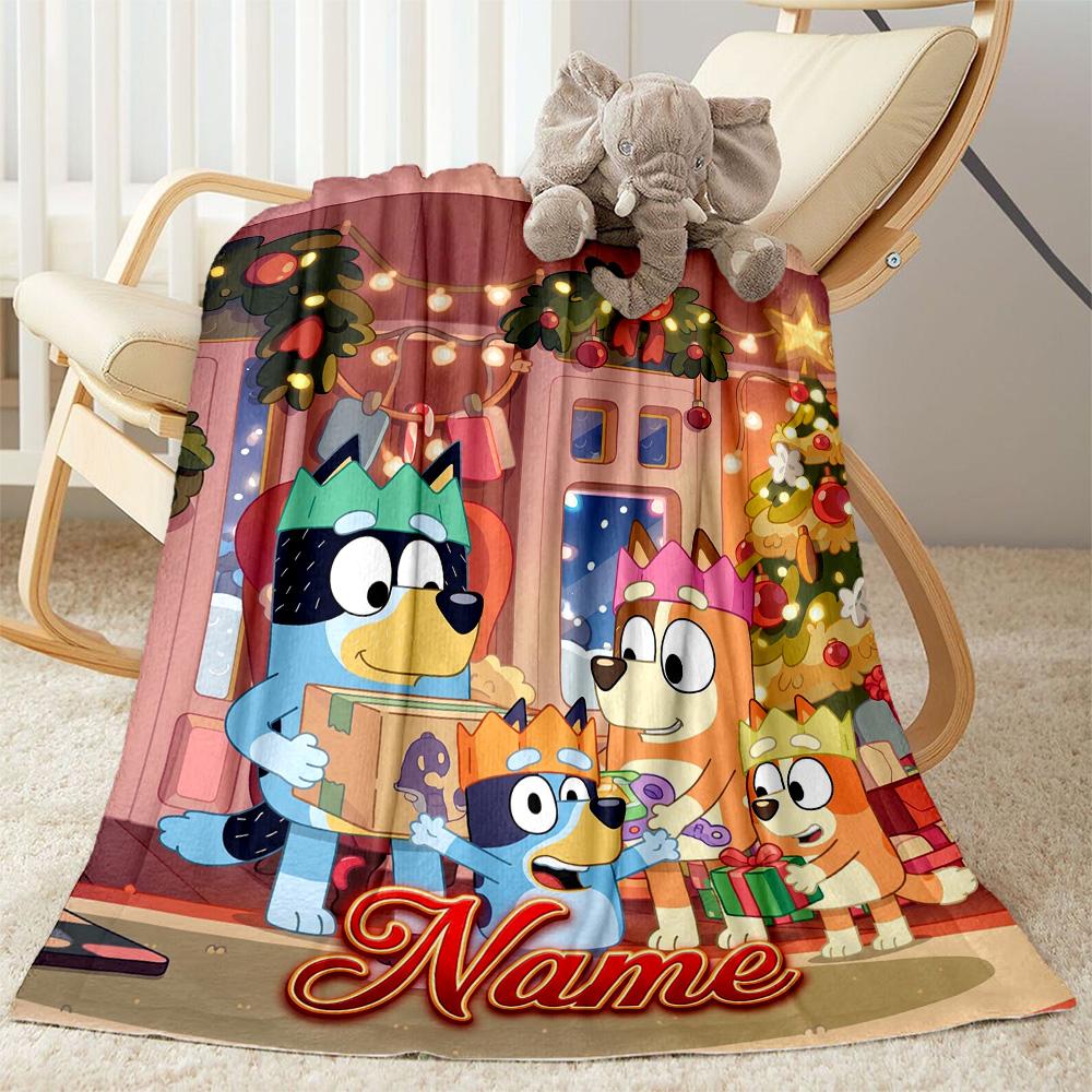 Merry Christmas Celebration Personalized Name Blanket Cozy Personalized Blanket Soft Warm Cozy Perfect for Livingroom Living Room Office Chair Chair
