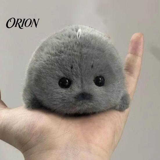 Holiday Stocking Stuffer Cute Baby Seal Plush Keychain, Soft Fluffy White Mini Bag Small Animal Charm, Stuffed Ocean Key Ring Accessory for