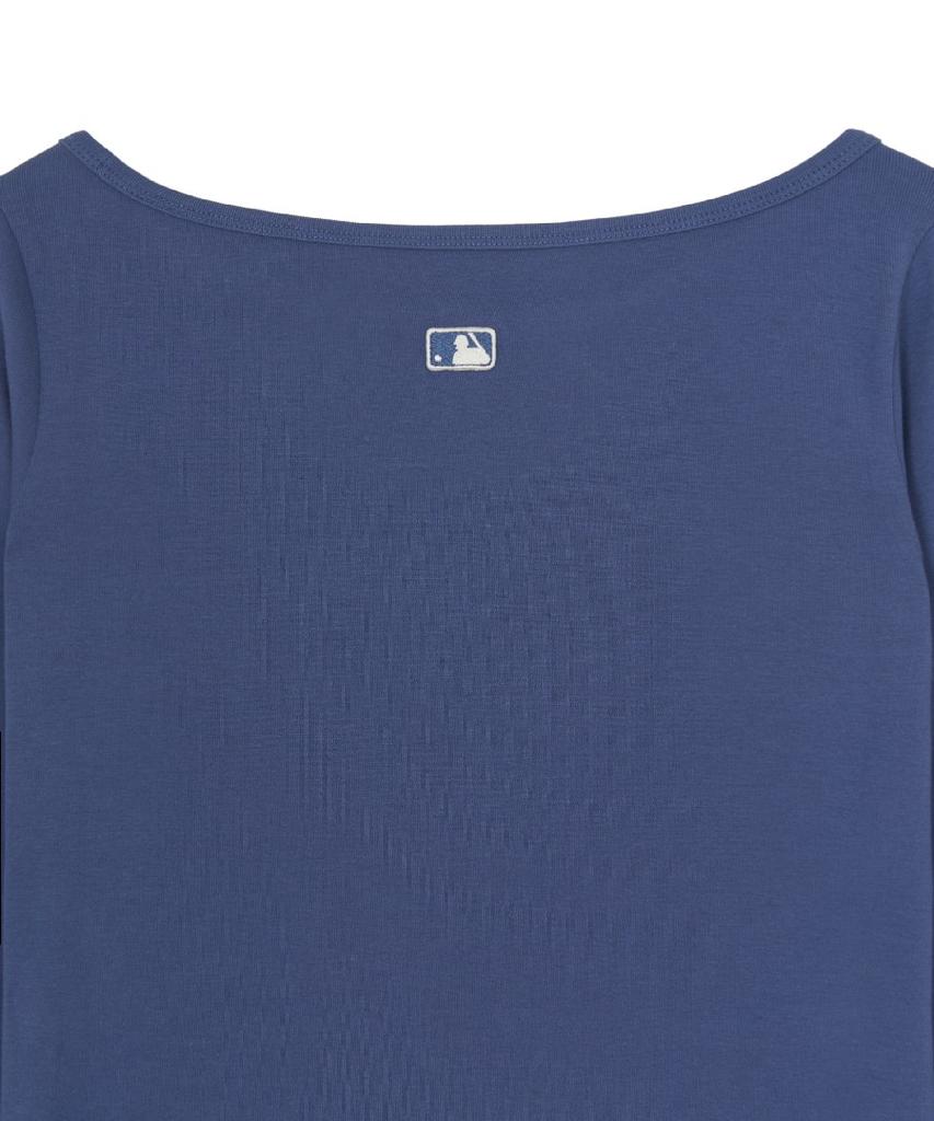 Emelbi Women'S Boat Neck Lettering Long Sleeve T-Shirt La (Indigo)